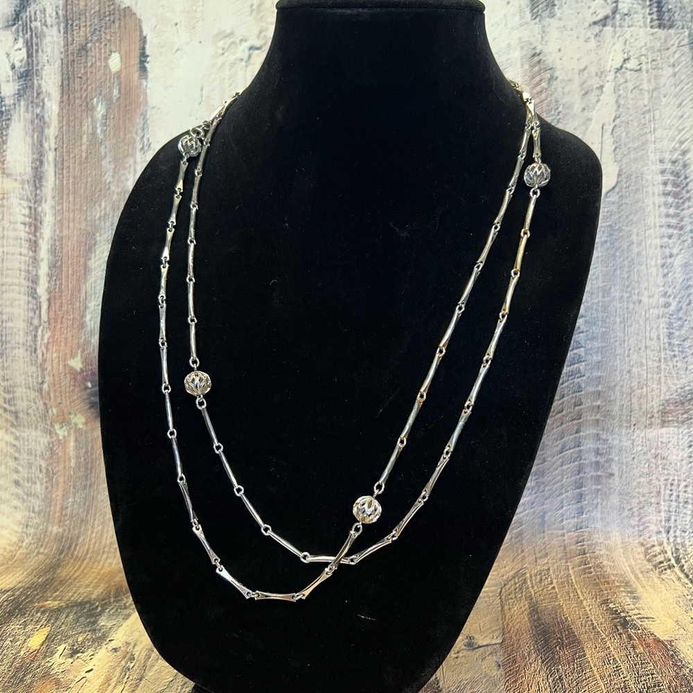 MONET Silver Necklace with Ball Accents